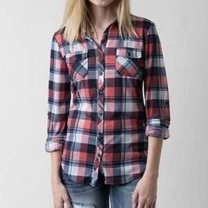𝙍𝙞𝙘𝙝 & 𝘽𝙚𝙖𝙪𝙩𝙞𝙛𝙪𝙡 Plaid Button Down Shirt Roll Tab Sleeve